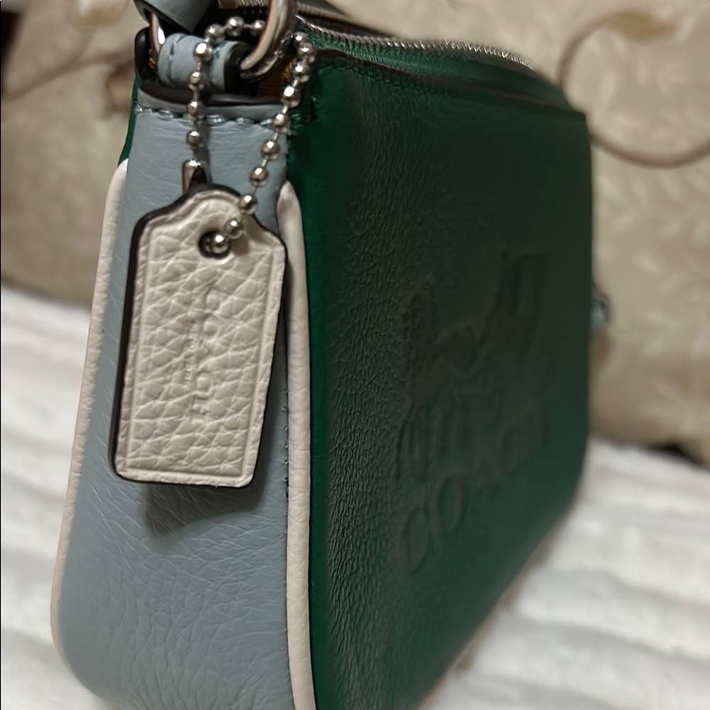 Coach Nolita 19 Pebble Mulit Green Leather Purse/Wristlet - Picture 8 of 10
